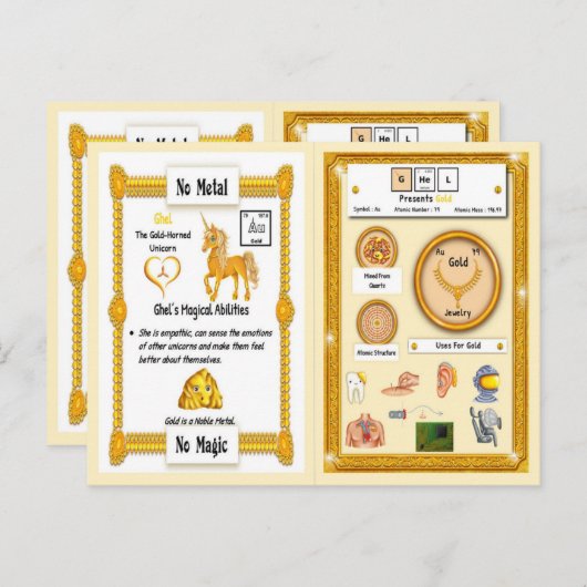 Ghel - Gold Horn Unicorn Game Kaart (Voorkant / Achterkant)