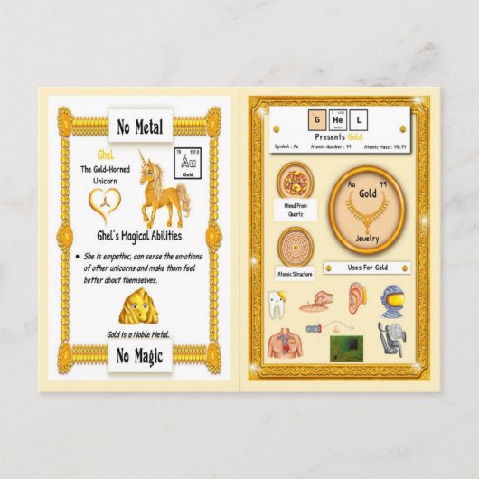 Ghel - Gold Horn Unicorn Game Kaart (Voorkant)