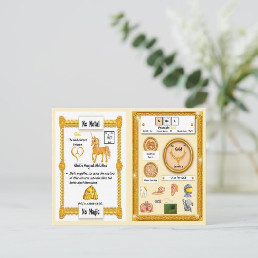 Ghel - Gold Horn Unicorn Game Kaart (Staand voorkant)