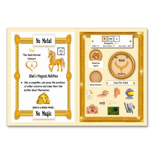 Ghel - Gold Horn Unicorn Trading Kaart (Voorkant)