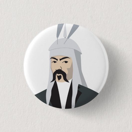 Ghengis Khan Ronde Button 3,2 Cm (Voorkant)