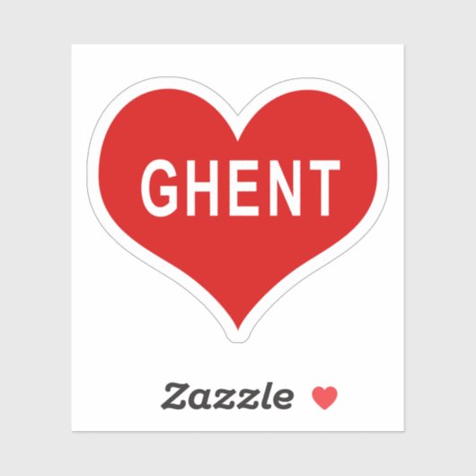 GHENT Rode Hart Vinyl Sticker (Vel)