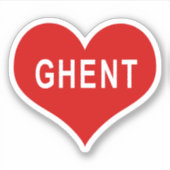 GHENT Rode Hart Vinyl Sticker (Voorkant)