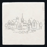 Ghent Stenen Onderzetter<br><div class="desc">Stone caster met stadslijn Gent</div>