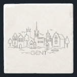 Ghent Stenen Onderzetter<br><div class="desc">Stone caster met stadslijn Gent</div>