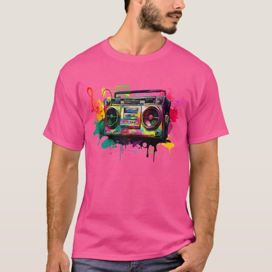 Ghetto Blaster 80'S 90'S Hip Rap T-shirt (Voorkant)