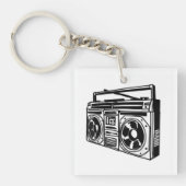 Ghetto Blaster 80's 90's Hip Rap T-Shirt Sleutelhanger (Voorkant)