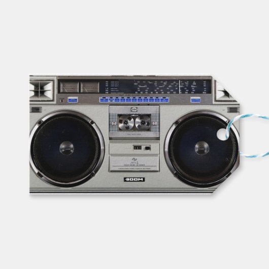 Ghetto Blaster Boombox Cadeaulabel (Voorkant (Horizontaal))
