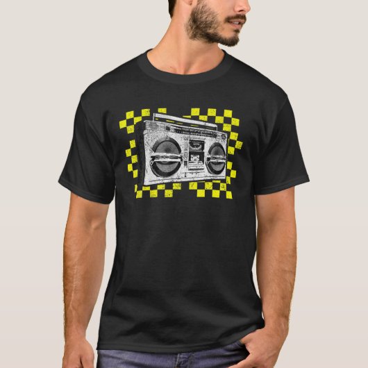 Ghetto Blaster Boombox Radio Hip Hop Tape Decus Mu T-shirt (Voorkant)