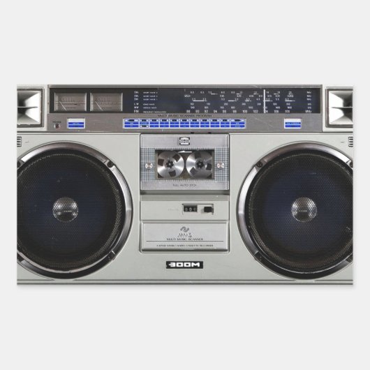 Ghetto Blaster Boombox Rechthoekige Sticker (Voorkant)