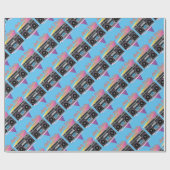 Ghetto blaster boombox uit de jaren tachtig cadeaupapier (Vlak)