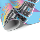 Ghetto blaster boombox uit de jaren tachtig cadeaupapier (Rol Hoek)