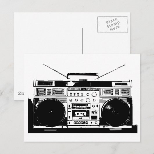 Ghetto Blaster Briefkaart (Voorkant / Achterkant)