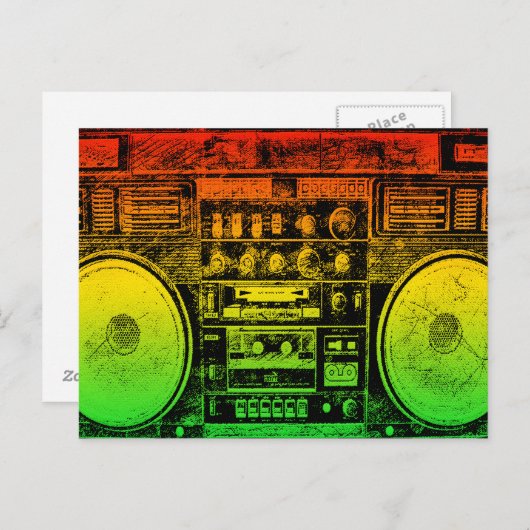 Ghetto-blaster Briefkaart (Voorkant / Achterkant)