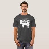 Ghetto Blaster Olifant retro T-shirt (Voorkant volledig)