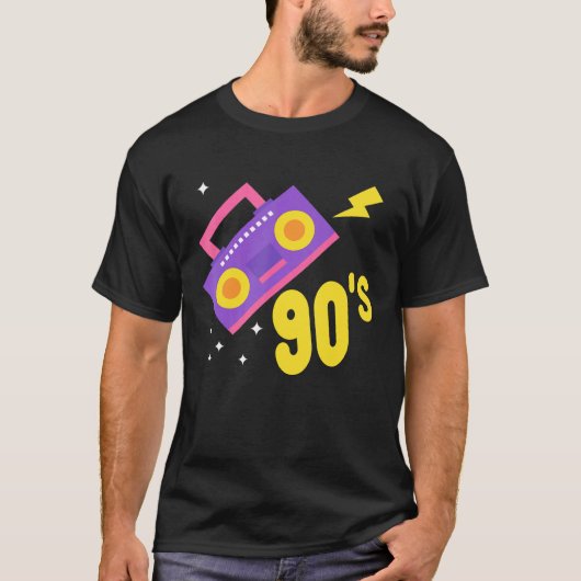 Ghetto Blaster terug naar 90's Party Hip Rap R&b T-shirt (Voorkant)
