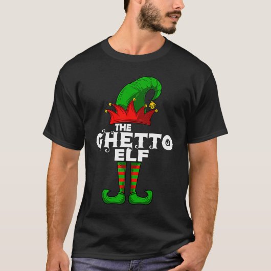 GHETTO Elf Family Christmas Group Matching PJ T-shirt (Voorkant)