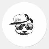 Ghetto panda ronde sticker (Voorkant)