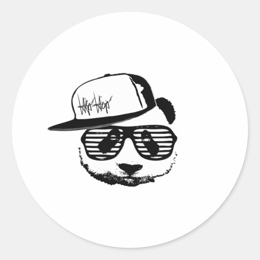 Ghetto panda ronde sticker (Voorkant)