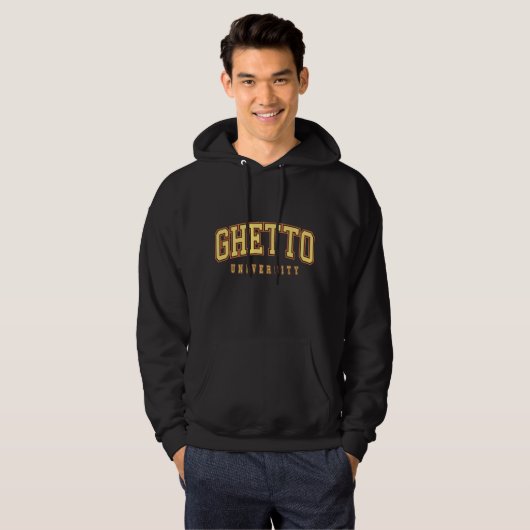 Ghetto University Black Hoodie (Voorkant volledig)