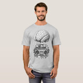 Ghettoblaster Hersenexplosie Illustratie  T-shirt (Voorkant volledig)