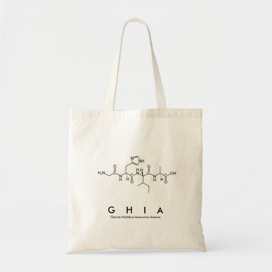 Ghia peptide name bag tote bag (Voorkant)