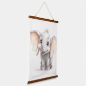 Ghibli-geïnspireerde Baby-olifant Hangend Wandkleed (Gebogen)