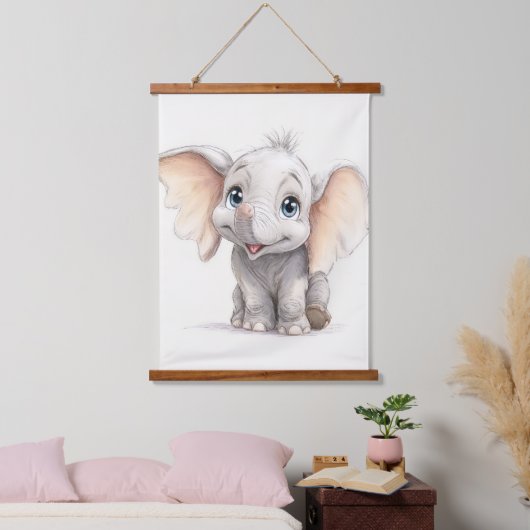 Ghibli-geïnspireerde Baby-olifant Hangend Wandkleed (Slaapkamer)