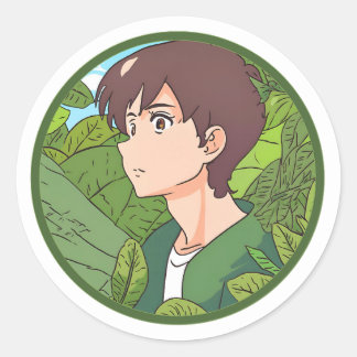Ghibli Sticker: Een liefdevolle Natuur dag Ronde Sticker