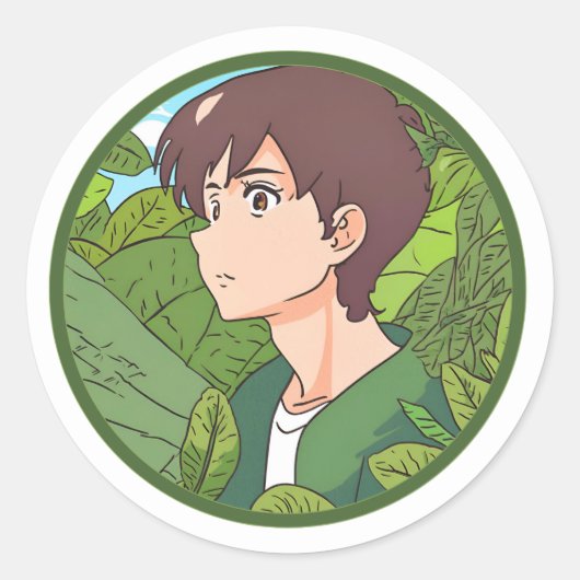 Ghibli Sticker: Een liefdevolle Natuur dag Ronde Sticker (Voorkant)