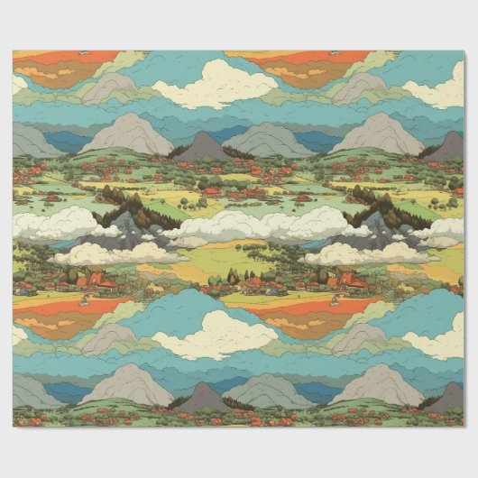 Ghibli World - Kouds en bergpapier voor het verpak Cadeaupapier (Vlak)