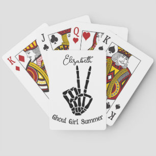 Ghill Girl Zomer Skelet Vredesteken Persoonlijk Pokerkaarten