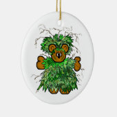 Ghillie Suit Teddy Bear met kerstversiering Keramisch Ornament (Rechts)