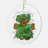 Ghillie Suit Teddy Bear met kerstversiering Keramisch Ornament (Links)