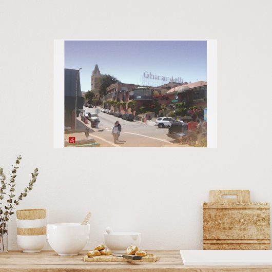 Ghirardelli Square-San Francisco Digital Waterverf Poster (Keuken)