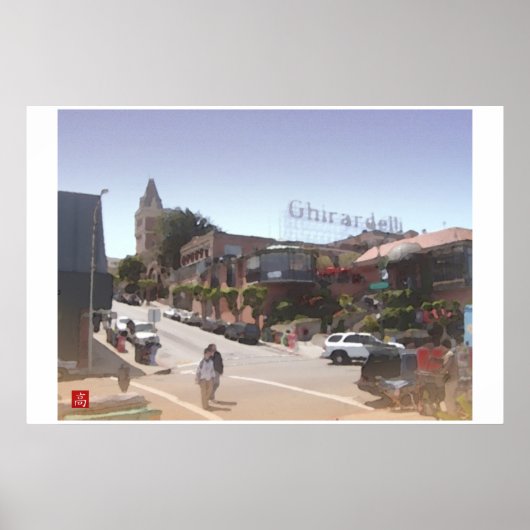Ghirardelli Square-San Francisco Digital Waterverf Poster (Voorkant)