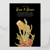 Ghofst Champagne "Boos & Booze" Halloween Party Folie Uitnodiging (Voorkant)