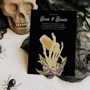 Ghofst Champagne "Boos & Booze" Halloween Party Folie Uitnodiging