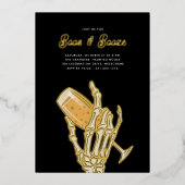 Ghofst Champagne "Boos & Booze" Halloween Party Folie Uitnodiging (Voorkant)