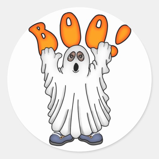 GhoPF Boo Ronde Sticker (Voorkant)