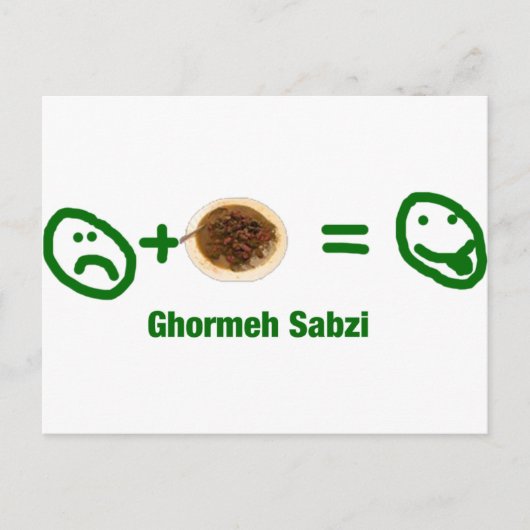 Ghormeh Sabzi Briefkaart (Voorkant)