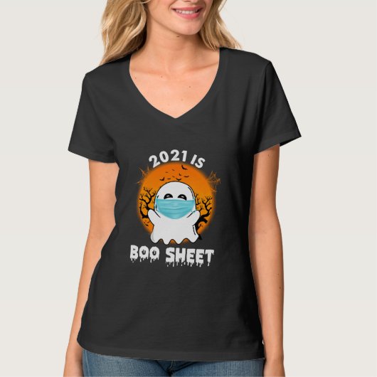 Ghost 2021 is Boo Sheet - Funny Halloween T-shirt (Voorkant)