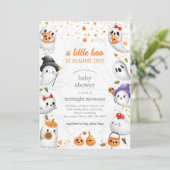 Ghost A Little Boo Halloween Baby shower Kaart (Staand voorkant)