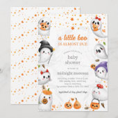 Ghost A Little Boo Halloween Baby shower Kaart (Voorkant / Achterkant)