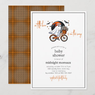 Ghost A Little Boo Halloween Baby shower Kaart