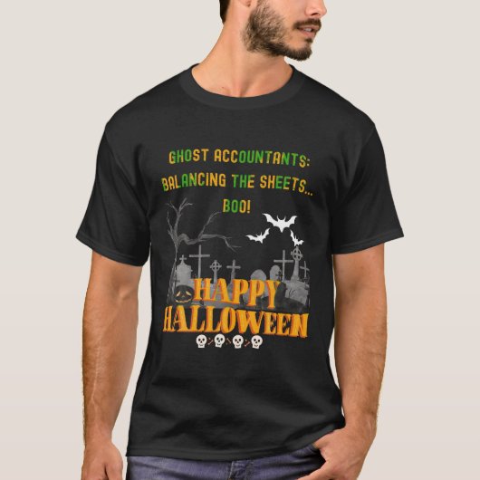 Ghost Accountants Balancing the Sheets Boek T-shirt (Voorkant)