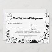 Ghost Adoption Oranje Halloween Party Certificaat (Voorkant)