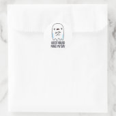 Ghost Ahead Make My Day Grappig Ghost Pun Ronde Sticker (Tas)