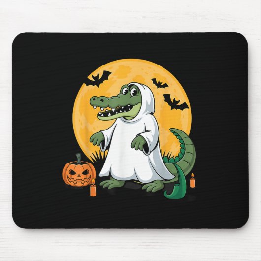 Ghost Alligator Halloween Soky Gator Lovers Muismat (Voorkant)