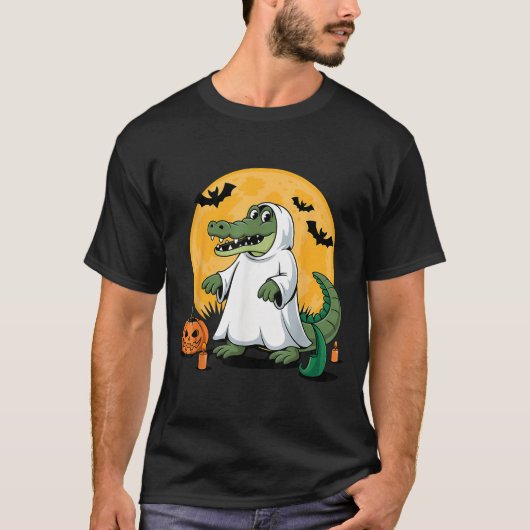 Ghost Alligator Halloween Soky Gator Lovers  T-shirt (Voorkant)